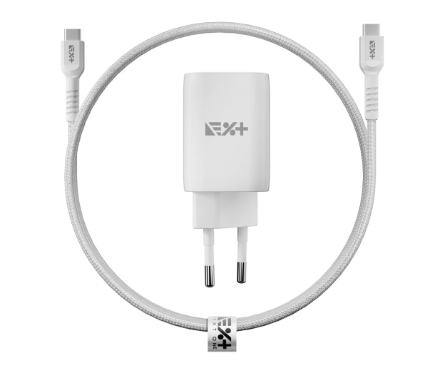 NEXT ONE Ładowarka sieciowa Fast 35W GaN 2xUSB-C z kablem USB-C white - 1318727 - zdjęcie